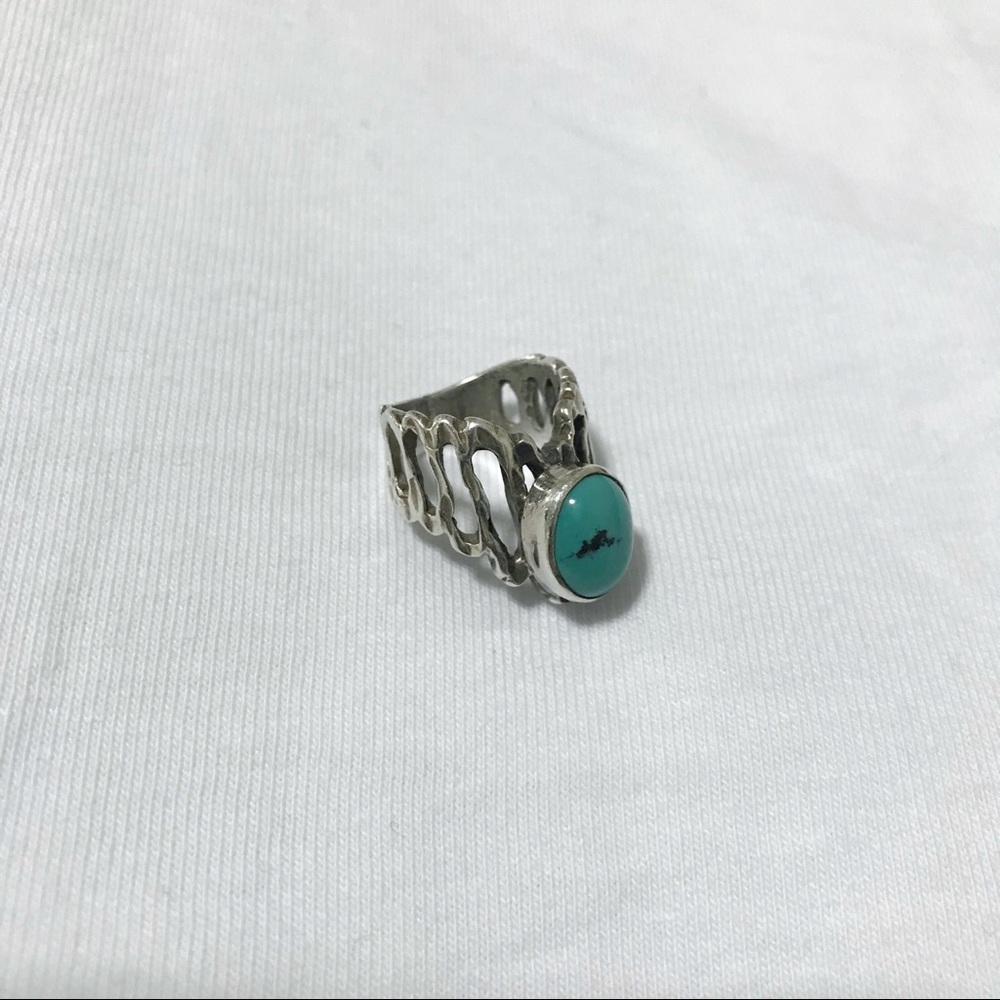 Turquoise sterling silver ring size 2.25